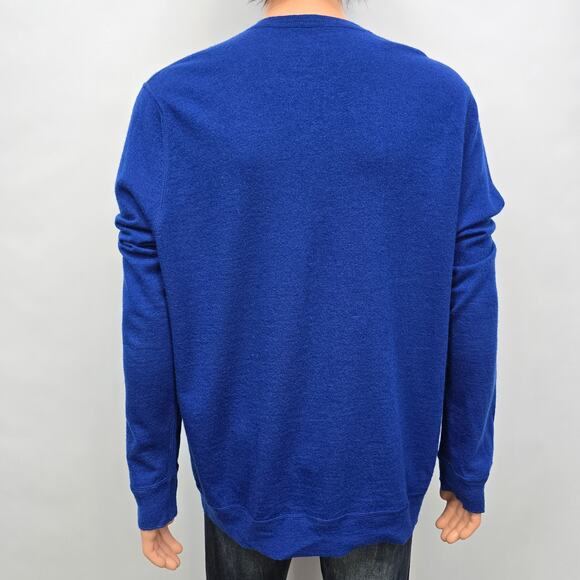 Banana Republic Wool Sweater V-neck Men XL Blue Gray Striped 100% Wool - Picture 8 of 10